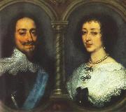 DYCK, Sir Anthony Van Charles I of England and Henrietta of France dfg France oil painting reproduction